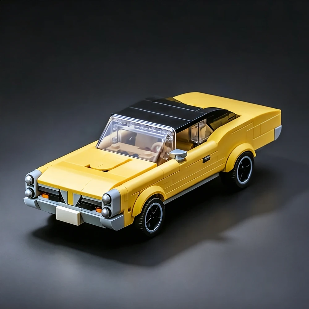 Neue MOC-Geschwindigkeit ​ ​ Serie 1960er Muscle Car Aprikosengelb Modellbausatz DIY Modulares Auto Montage-Spielzeug Sammlerstück für Erwachsene Geschenk