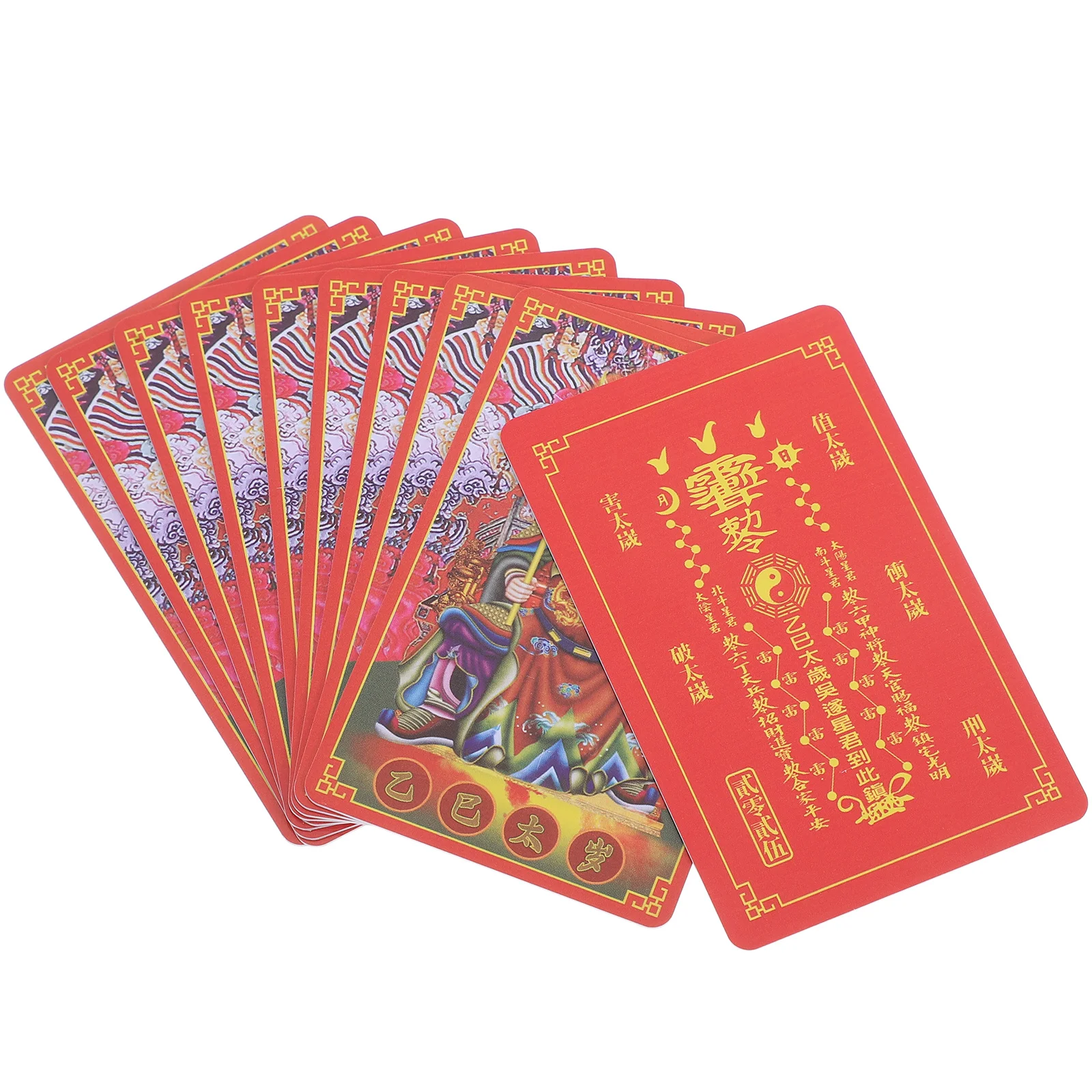 

10Pcs Snake Year Tai Sui Card 2025 Feng Shui Amulet Traditional Protection Amulet Cards Good Fortune Decor Tai Sui Gold Card