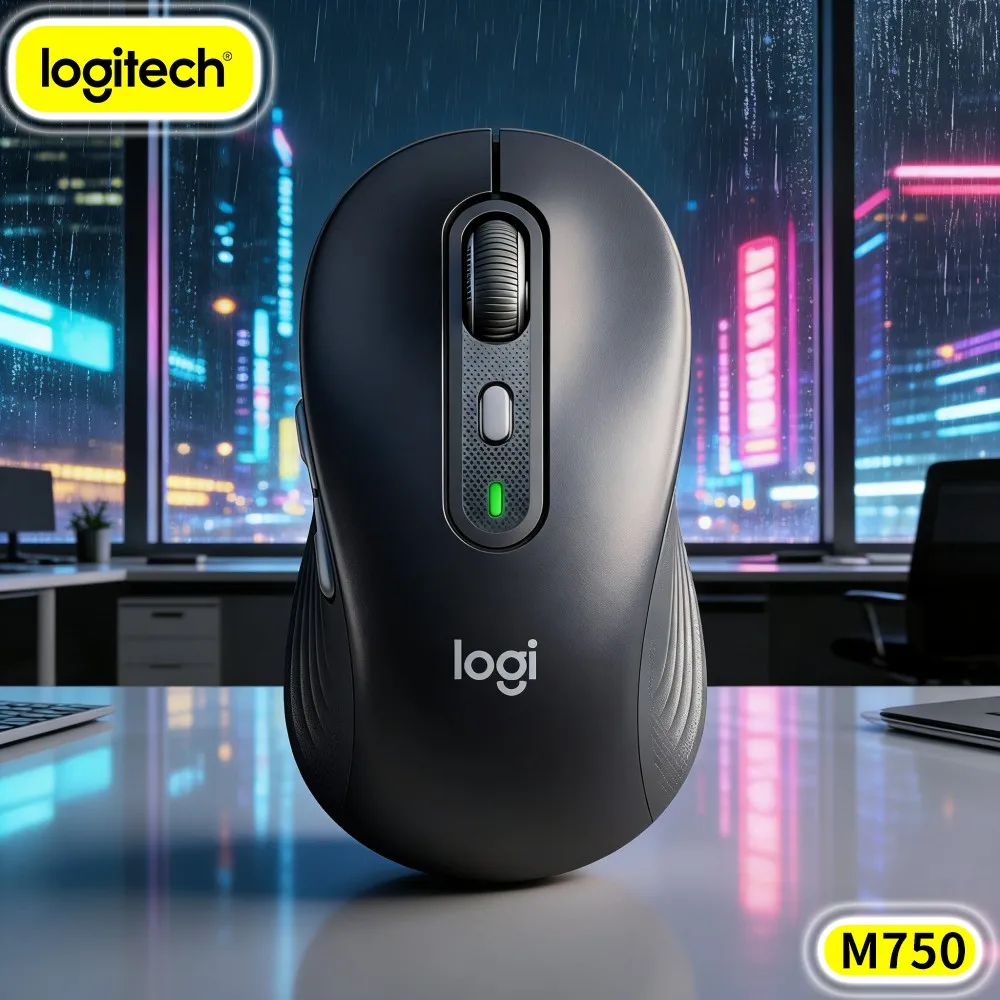 Silent M750 Wireless Mouse - 3-Device Switch, 4000 DPI, Dual Connection, 10M Range, Multi-Platform Ready