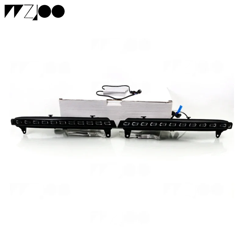 12V LED Daytime Running Light Fog Lamp Bulb For Audi Q7 2009-2012 Yellow Turn Signal Function Car DRL Waterproof Fog head Lamp