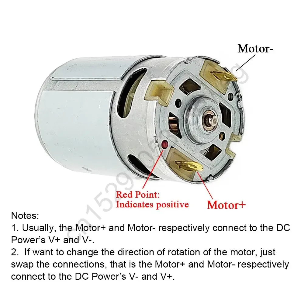 RS550 Drill DC Motor 9.6 10.8 12 14.4 16.8 18 21 25 V 9 11 12 13 14 15 Teeth Replacement for Li Cordless Electric Screwdriver