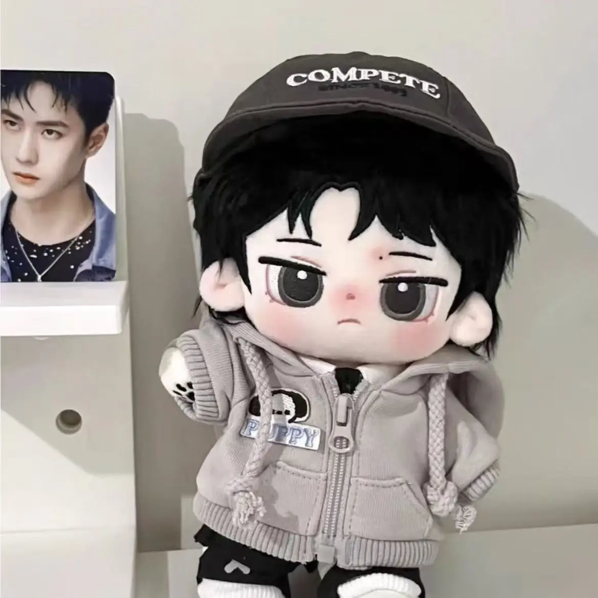 Em estoque 20cm wang yibo coobo ídolo boneca de pelúcia vestir-se boneca de algodão mesmo estilo algodão minidoll boneca nua uniforme brinquedo