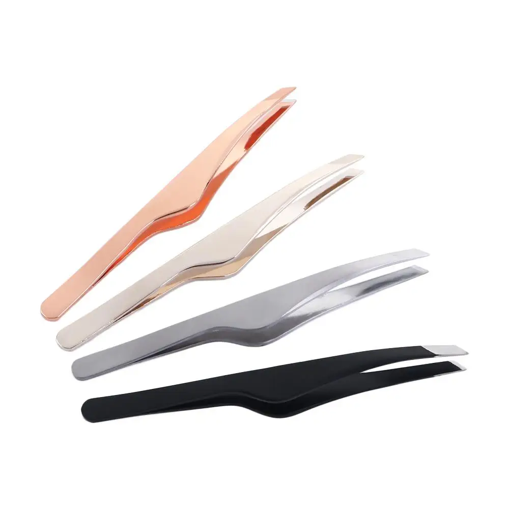 

Girls Gold Slanted Head Precision Beauty Tools Fine Hairs Eye Brow Clips Eyelash Tweezers Eyebrow Tweezer Lash Hairs Puller