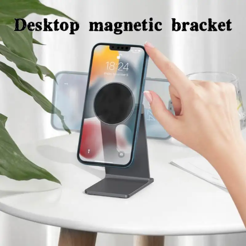 

Magsafe Magnetic Aluminum Alloy Desktop Stand Suitable for Magnetic Desktop Live Broadcast Magnet Portable Universal Stablestand