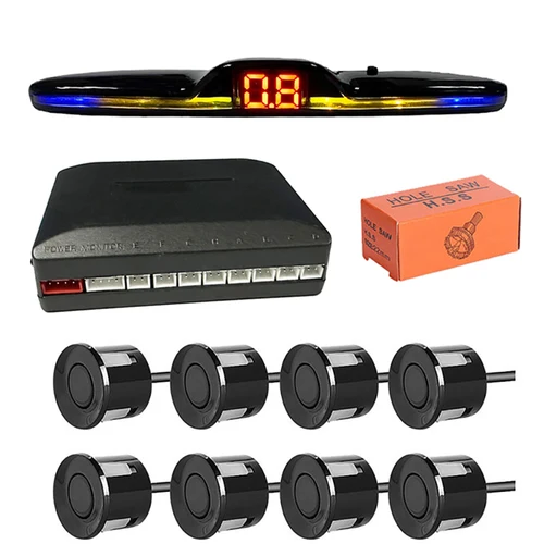Kit de Sensor de estacionamiento de Radar múltiple, retroiluminación, sistema de pantalla LED Parktronic, Detector de Monitor de respaldo, asistente, Sensor de Radar 4/6/8