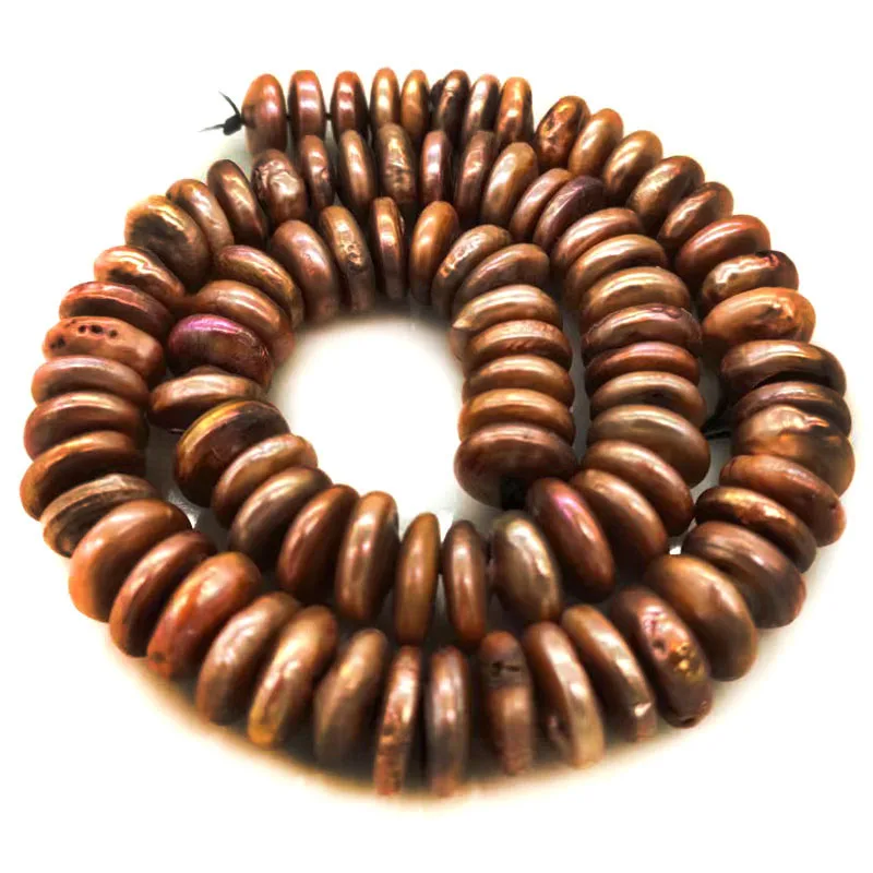 16 inches 12-13mm AA Center Drilled Coffee Coin Pearls Loose Strand