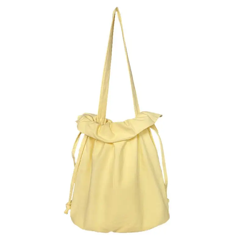 Damskie torby na ramię New Fashion Cream Goose Yellow Ruffle Edge Pleated Bag Leisure Versatile Outdoor Canvas Bag Handheld Bags