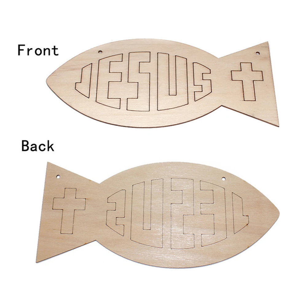 

10pcs Wooden Fish Hanging Decor Diy Crafts Home Party Wall Art Durable Wood String Materials Hollow Design Kids Family Activity