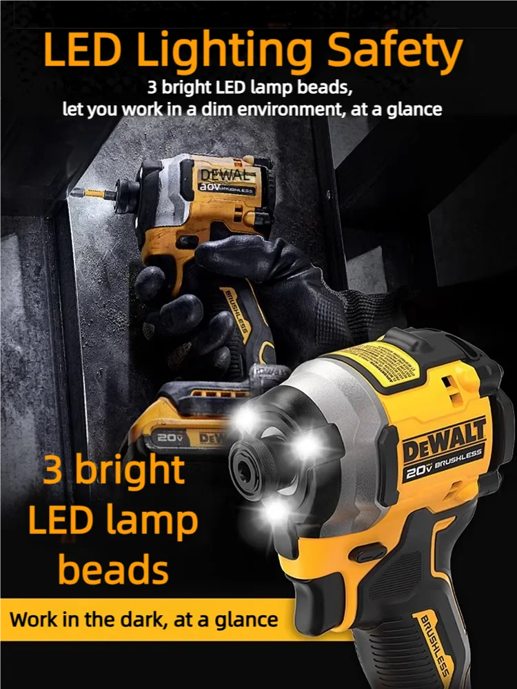 DEWALT DCF850 20V MAX Brushless Impact Driver - Compact Electric Drill, Hammer Drill, Cordless Rechargeable Screwdriver, 205Nm T