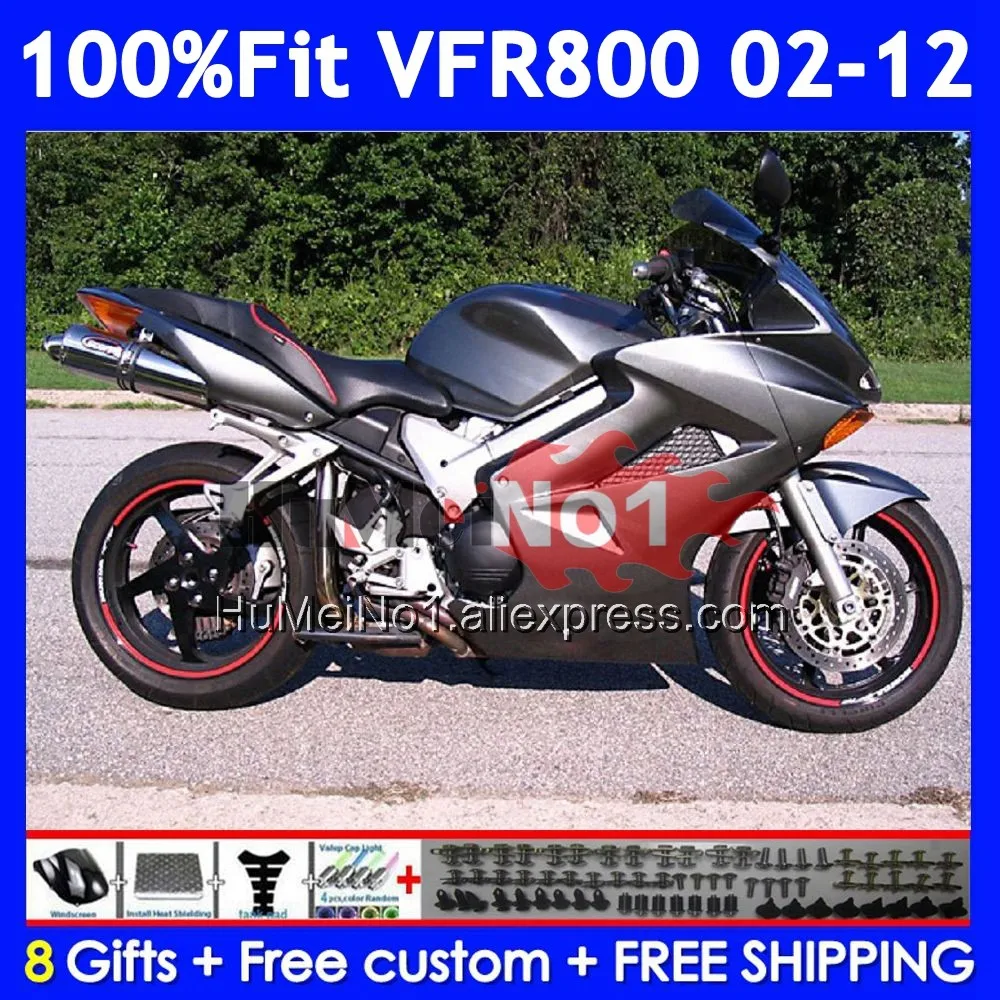 Interceptor For HONDA VFR800 VFR 800RR 800 RR 2002 2003 04 2005 2006 Matte Grey 2007 46No.22 VFR800RR 08 09 10 11 12 Fairings