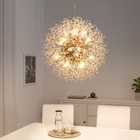 XCLuuHY Spark Ball LED Chandelier Lighting Dandelion Chandelier Dinning Living Room Bar Personality Creative Art Crystal Lamps