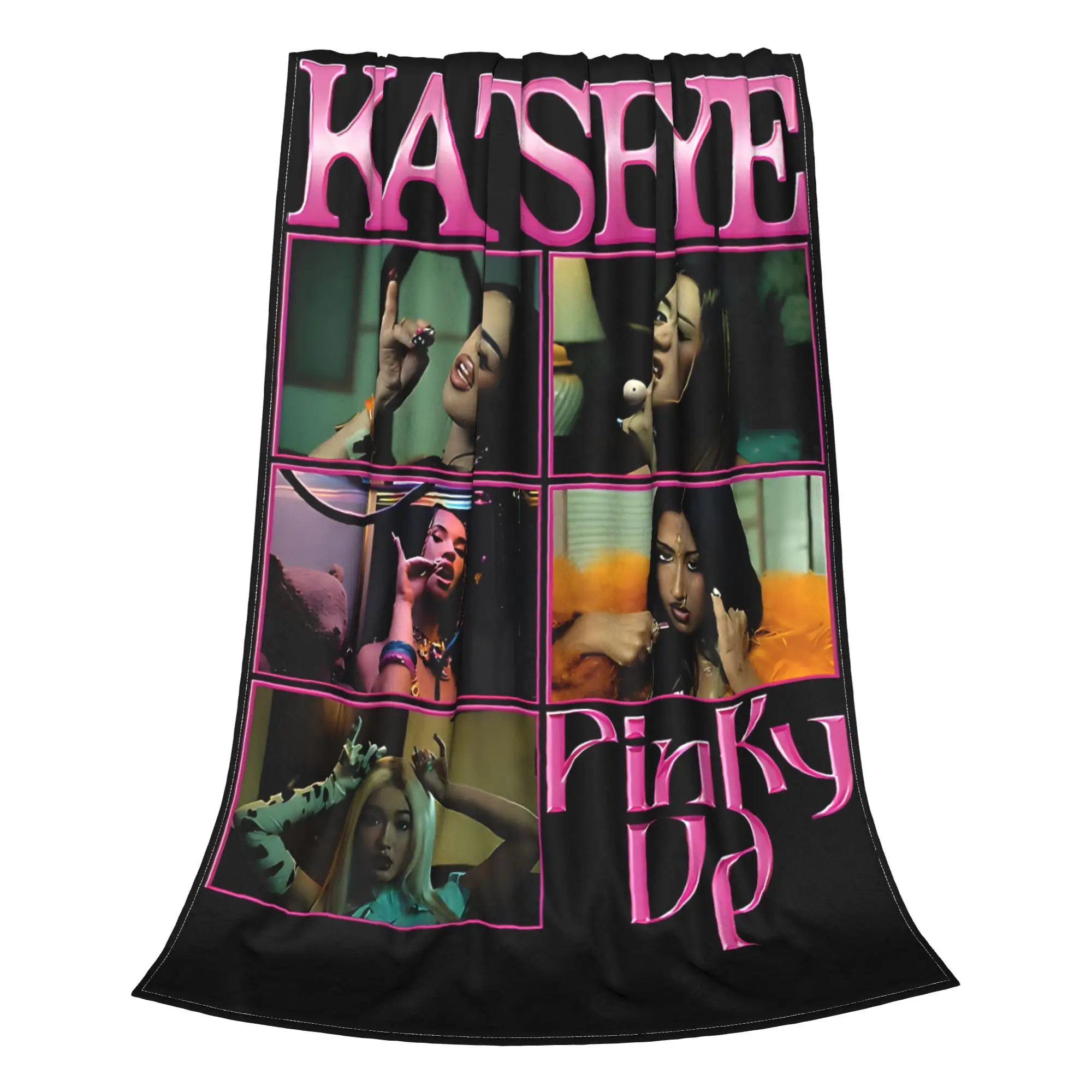 1PC Home Cutecore Room Decor KATSEYE Pinky Up Blanket Throw Blanket  Novelty Warm Blanket All Season