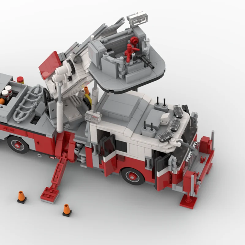 Moc Bouwstenen Brandweer New York Modelbouw Technologie Modulair Brandbestrijdingsvoertuig Blok DIY Speelgoed Vakantiecadeaus