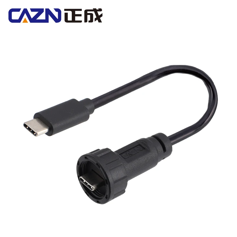 

CAZN Waterproof USB C Type-C Cable Male to Male Overmolded Threaded-type Bayonet-type 5.0G 10.0G