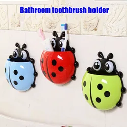 Creative home and daily necessities cute cartoon seven star ladybug suction cup toothbrush holder toothpaste holder storage rack