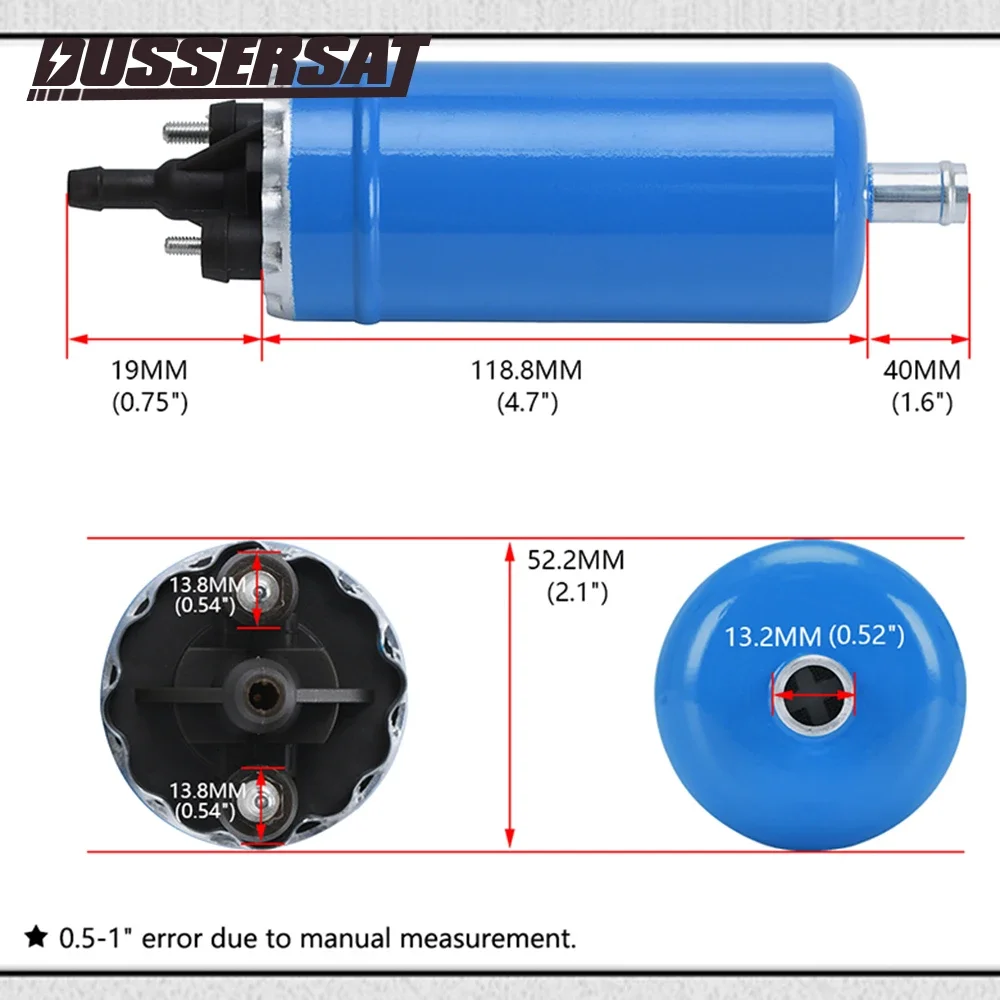 0580464038   Universal แรงดันสูงปั๊มไฟฟ้าภายนอกสําหรับ Benz, Renault, BMW, Alfa, Peugeot 405, Opel, Citroen