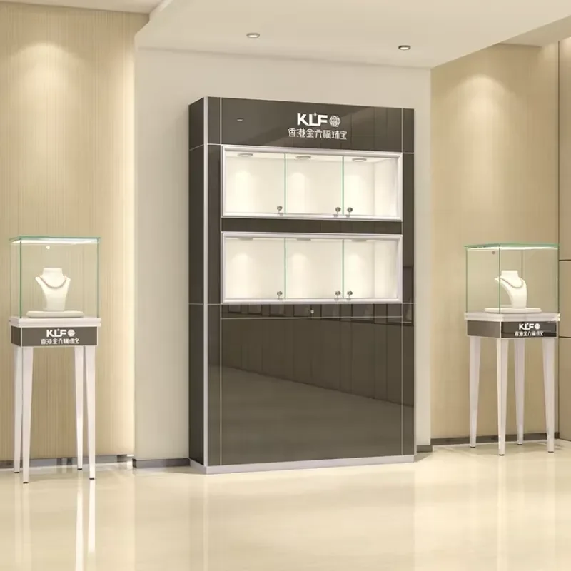 Customized Modern Jewelry Showcase Used Glass Display Cabinet Furniture Modern Jewelry Store Display Cases