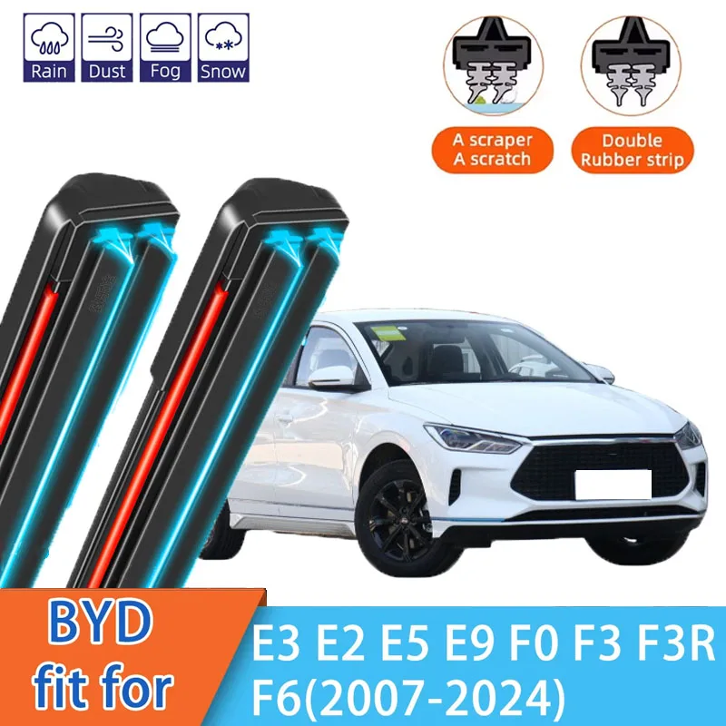 

For BYD E2 E3 E5 E9 F0 F3 F3R F6 Front Windscreen Wipers Double Rubber Car Wiper Blades Car Accessories