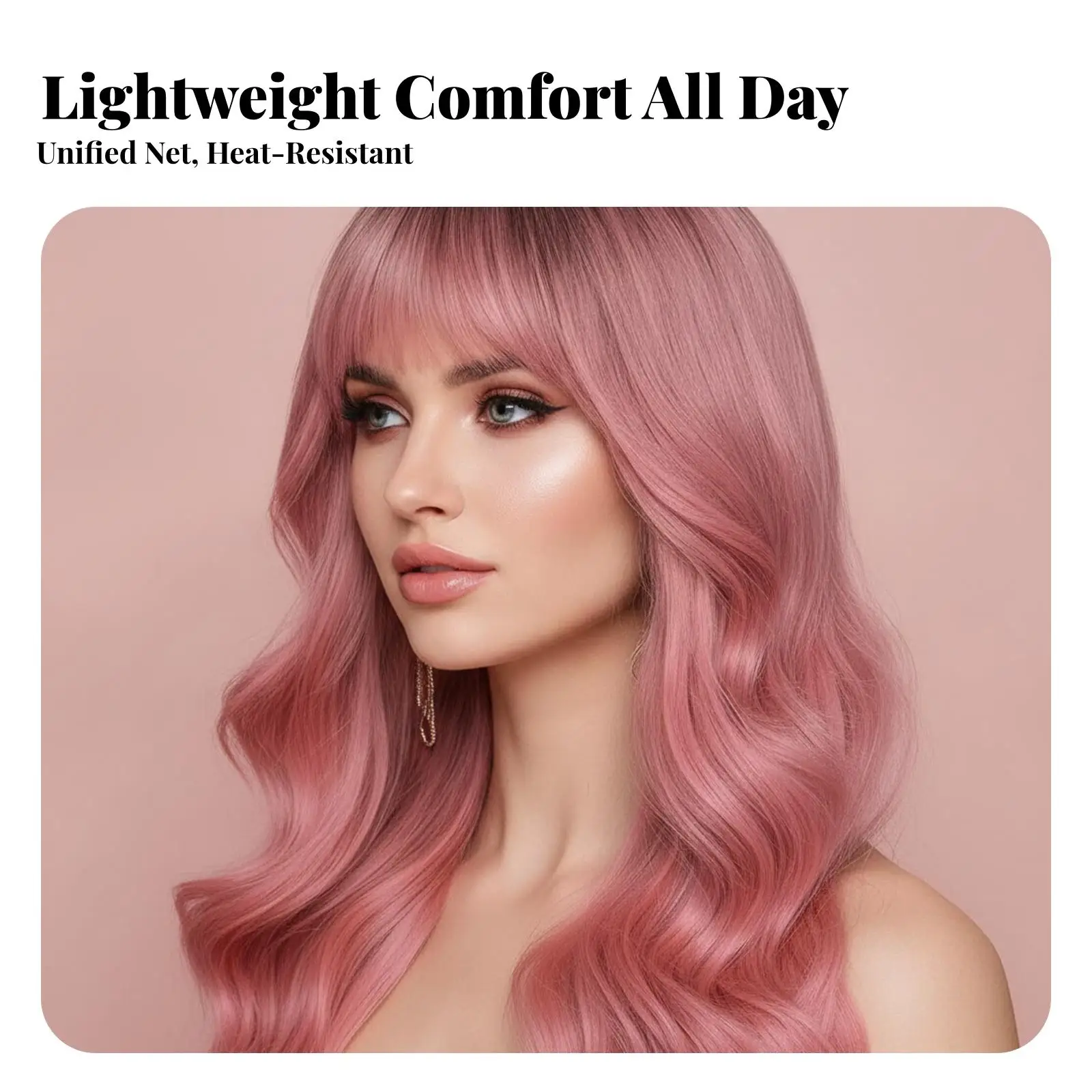 Long Curly Wig for Women High Temperature Fiber Heat Resistant Natural Look Daily Wear Hairpiece