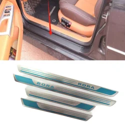 4PCS/Lot Stainless Steel For 2013-2019 Volkswagen Bora Ultra-thin Auto Car Door Sill Scuff Plate Pedal Cover