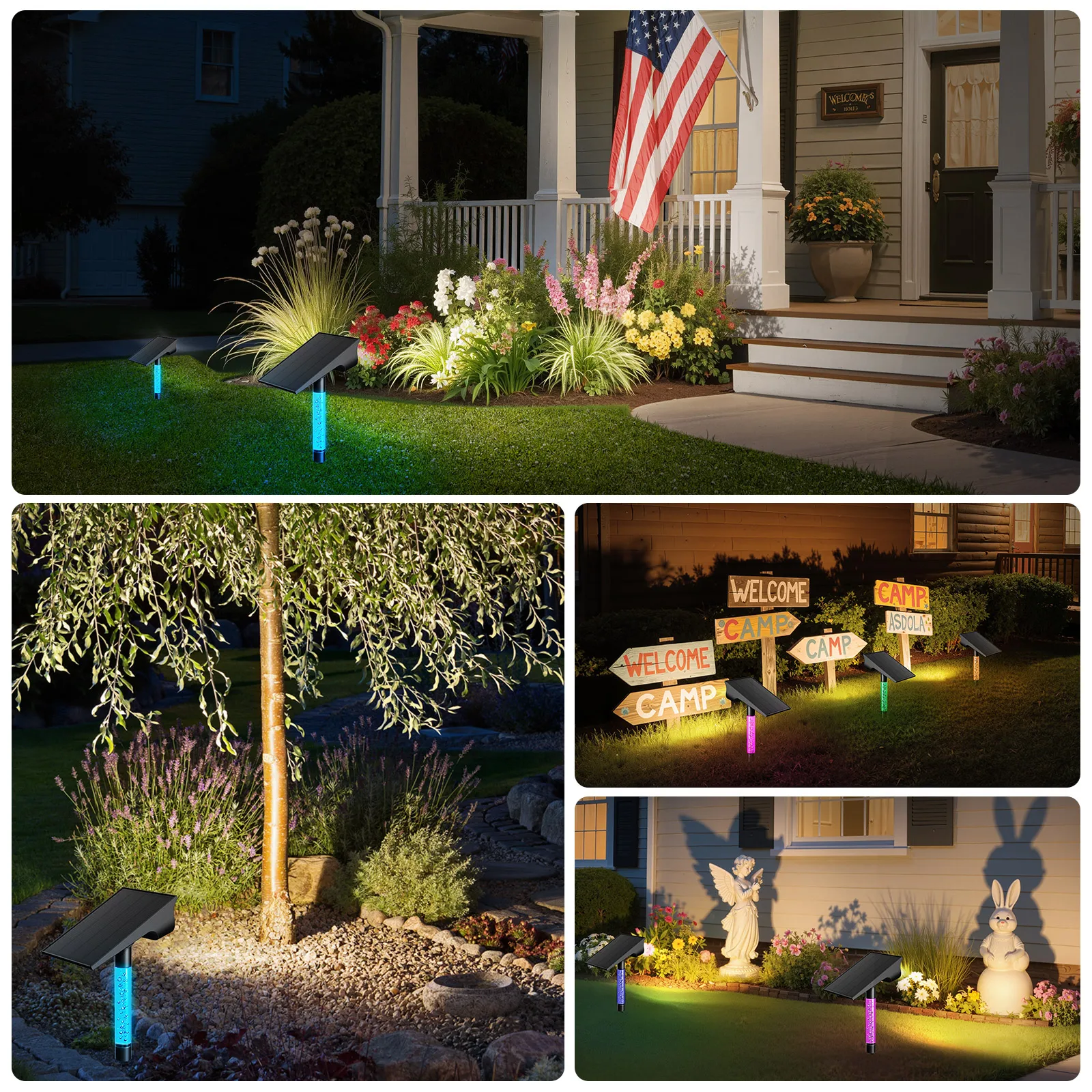 2025 في الهواء الطلق الشمسية إضاءة مقاومة للماء إضاءة المناظر الطبيعية عالية السطوع أضواء الحديقة للحدائق ساحات الأشجار مسارات الشرفة