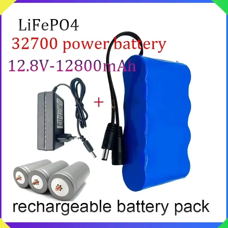 32700 12V LiFePO4 Power Lithium Battery Pack 12.8Ah 4S1P Built-in BMS 40A Balanced Electric Boat12V Uninterruptible Power Supply