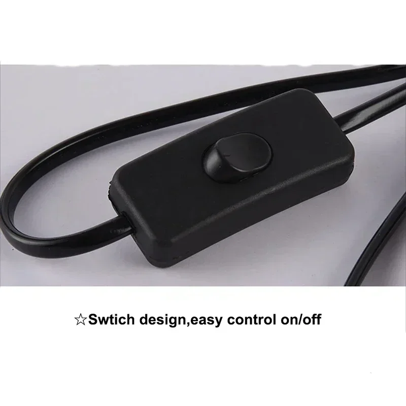 White/black US/EU 1.8m button switch power cord desk lamp switch cable AC 110V/220V extension power cord switch image 5