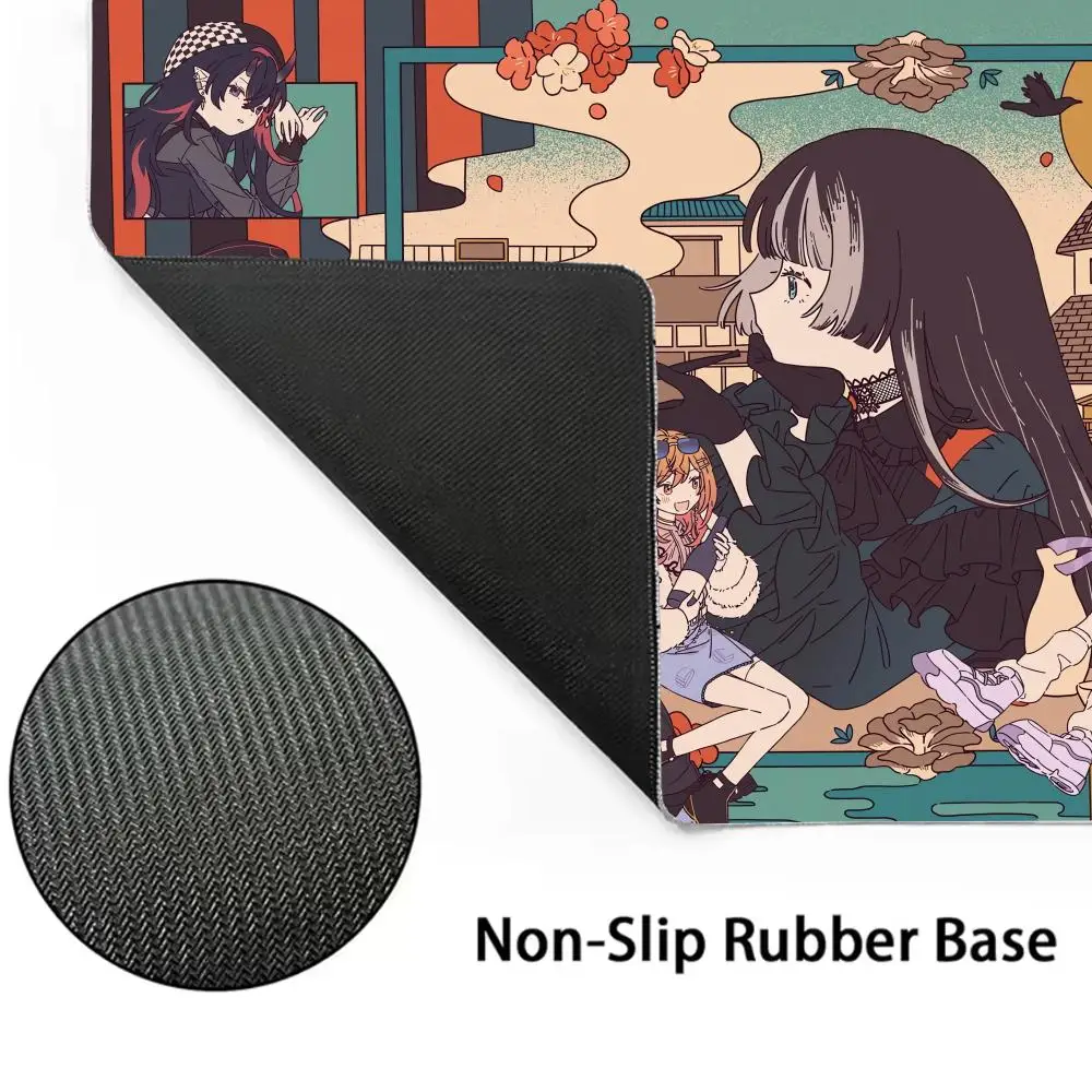 J Kufuutei Raden لوحة ماوس أنيمي كبيرة حصيرة مكتبية لوحة المفاتيح مريح مكتب المطاط الكمبيوتر عدم الانزلاق المضادة للفرش المنزل مخصص