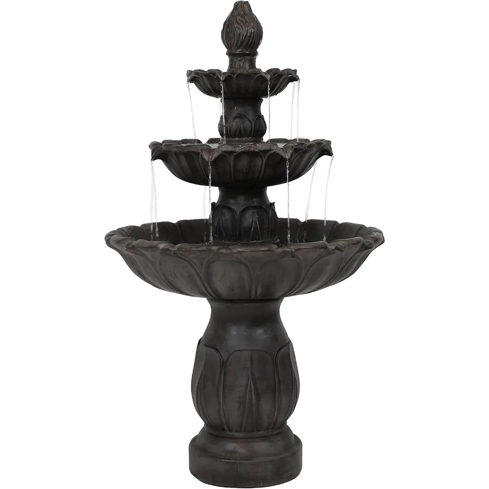 

Classic Tulip 3-Tier Electric Water Fountain, 46-Inch, with Electric Submersible Pump for Patio, Yard or Deck