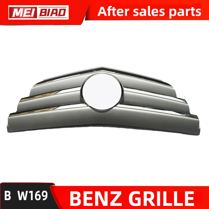 For Mercedes Benz B Class W169 Grille Middel Net Front Center Bunper Grill Silver Replace Part Car Auto