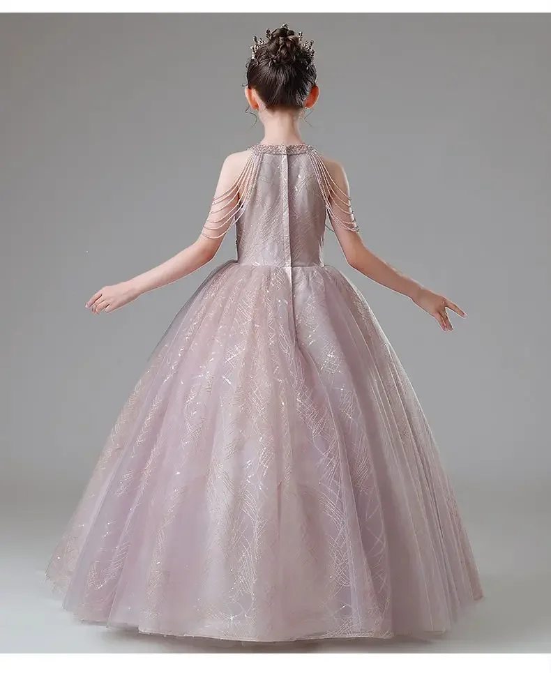 luxury girl children's party dress for Kids 12 14 years prom Child dresses pageant teen bridesmaid Wedding ceremony Ball Gowns