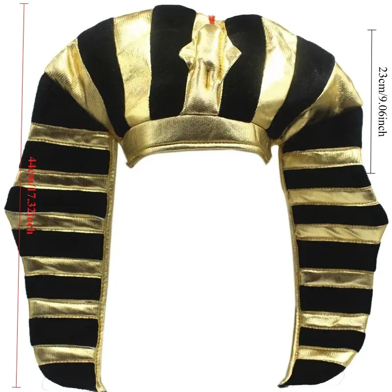 Fabric Egyptian Pharaoh Hat Gold Costume Headwear Halloween Easter Party Performance Cosplay Hat view 6