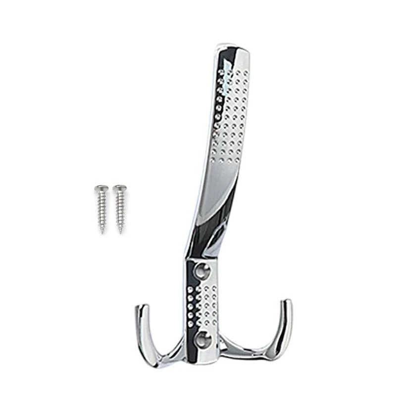

652F Zincs Alloy Coat Hook Wall Mounted Towel Hanger Robe Hook Double Prong Hook Coat Hat Hanger Hardware Easy to Install