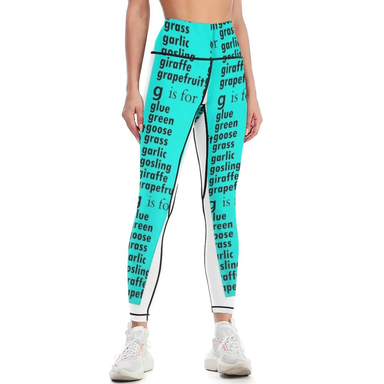 

The g is for glue: Alphabet a-z Words - Alphabet Words Leggings sporty woman gym Fitness woman gym wear Womens Leggings