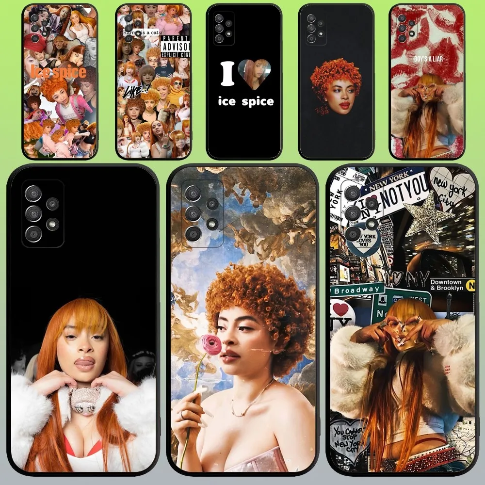 Ice Spice Rapper Phone Case For Samsung Galaxy A20,A21s,A22,A31,A32,A52,A53,A72,73,A80,A91 Soft Black Cover