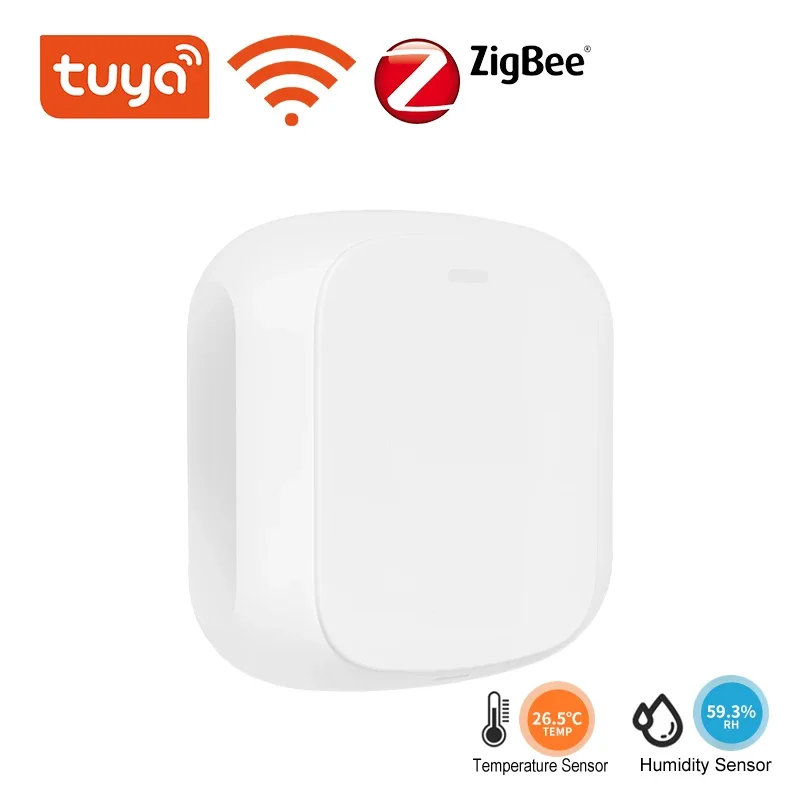 

Умный Wi-Fi датчик температуры и влажности Tuya Zigbee, обновленное приложение в реальном времени для помещений, умное управление через приложение