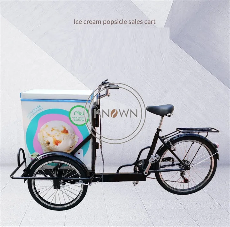 Mobile Electric Freezer Tricycle Adult 3 Wheels Cargo Bike Ice cream Popsicle Cold Drink Vending Vehicle Bicycle