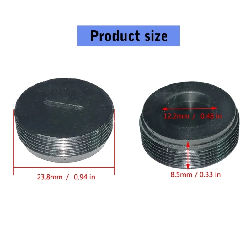 10Pcs 카본 브러시 홀더 캡 모터 브러시 커버 플라스틱 피팅 스레드 검정 24mm 외경 8.5mm 두께