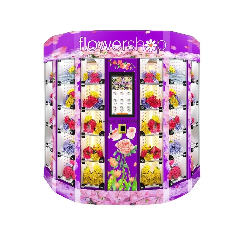Hot salesLong Life Fresh Flower Floral Vending Machine With Refrigerate Cooling System In Mall