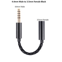 8 Core Silver Plated Copper Earphone Headset Coversion Cable Headphone Cable 3.5 To 4.4 Male Female Jack Balanced Adapter