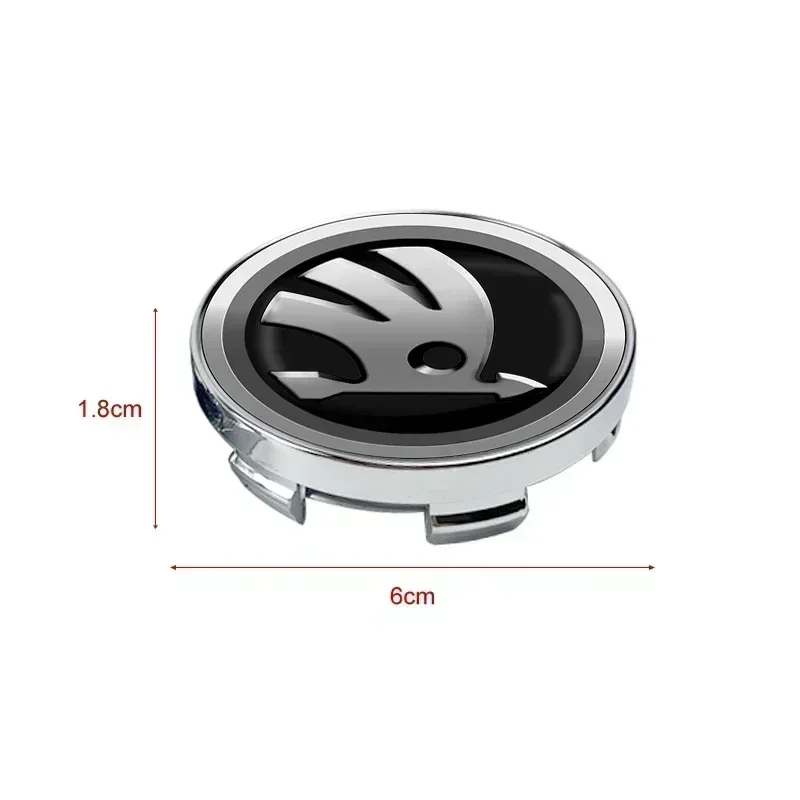 New 4pcs 60mm Car Wheel Center Hub Cap Rim Cover Emblem Stickers For Skoda Octavia 1 2 3 A4 A5 MK2 Kodiaq Superb 3 Rapid Fabia 1