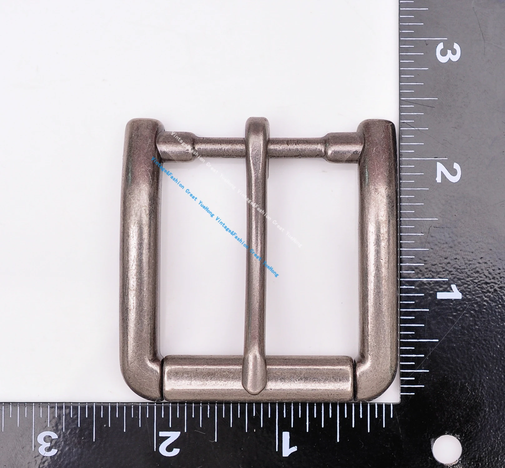59*59MM (interno 40 MM) fibbia per cintura a rullo di ricambio a punta singola in argento anticato adatta alla cinghia della cintura