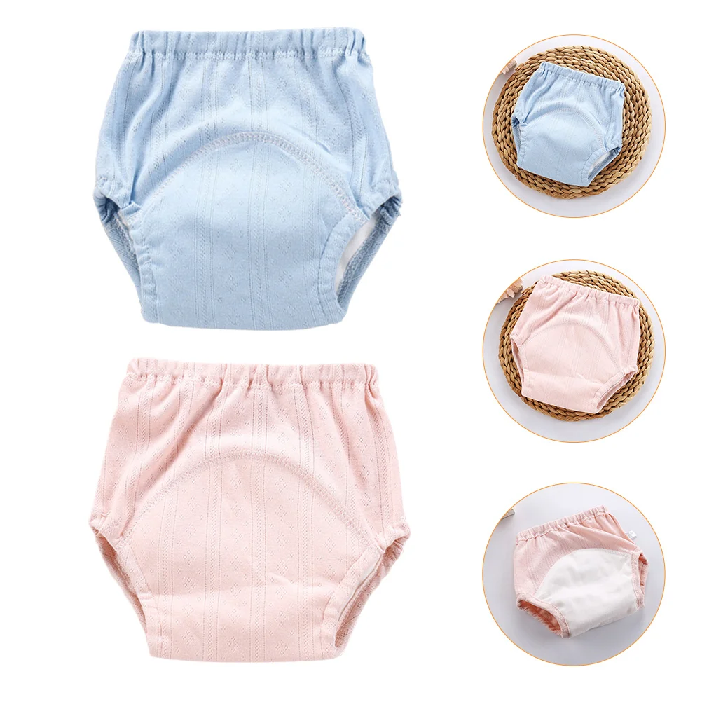 

2 Pcs Bread Pants Baby Potty Training Panties Breathable Cotton Sleeping Briefs