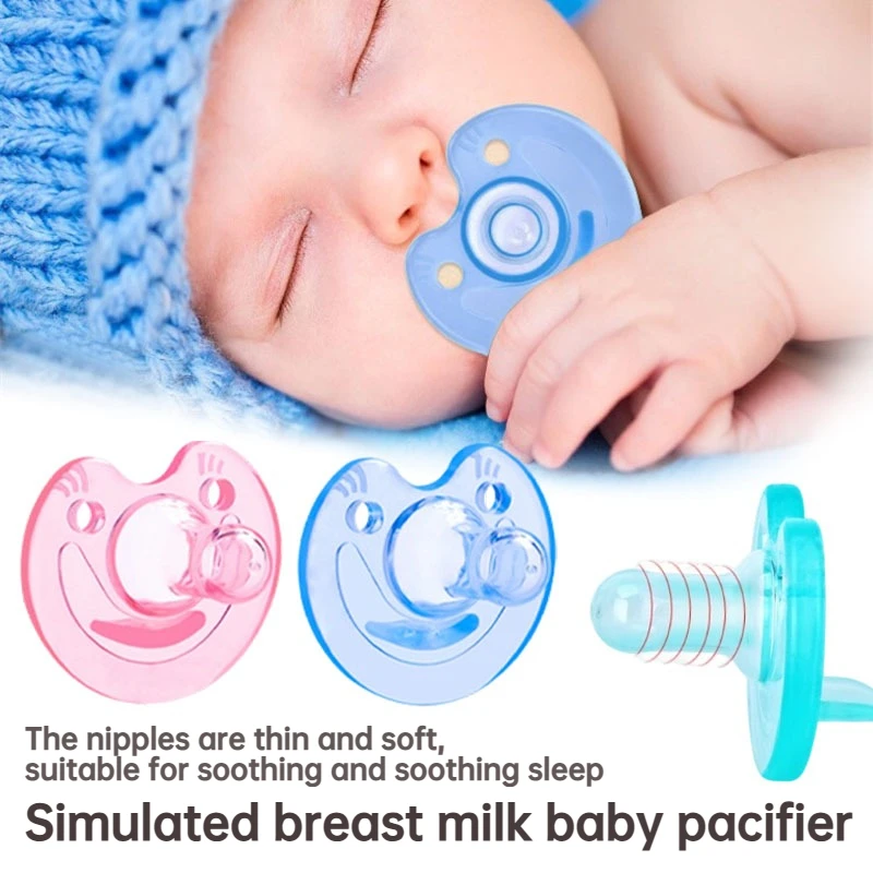 New All Silicone Baby Pacifier for Babies to Sleep and Play With 0-1 Year Old Newborn Baby Thumb Pacifier for Preventing Bloatin