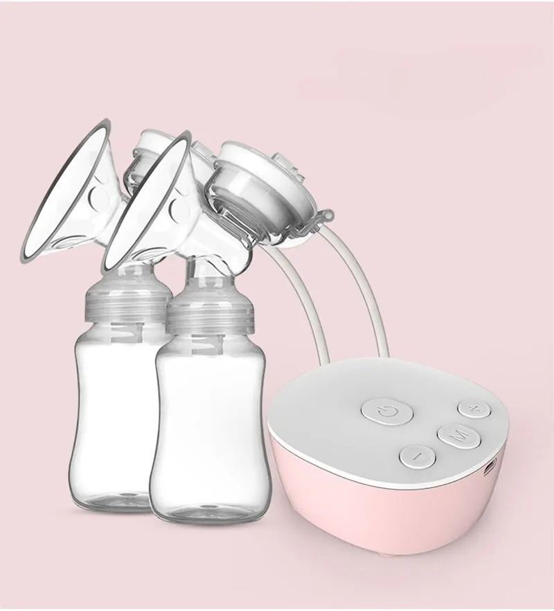 Double Electric Breast Pump USB Electric Breast Pump With Baby Milk Bottle Cold Heat Pad BPA Free Powerful Breast Pumps