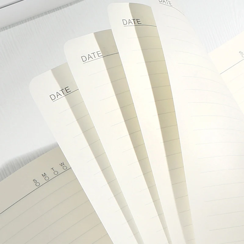 A5 Elastic Band Hardcover Journal Imitation Linen Texture 192 Lined Pages 80GSM Paper Notebook For School Office