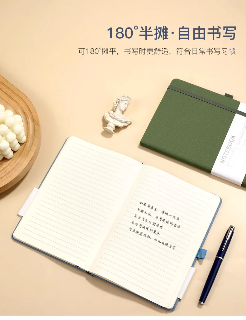 1/3/5Pcs Hardcover Notebook Pen Gift Set PU Cover Elastic Band Lined Journal Ribbon Bookmark Business Office Stationery