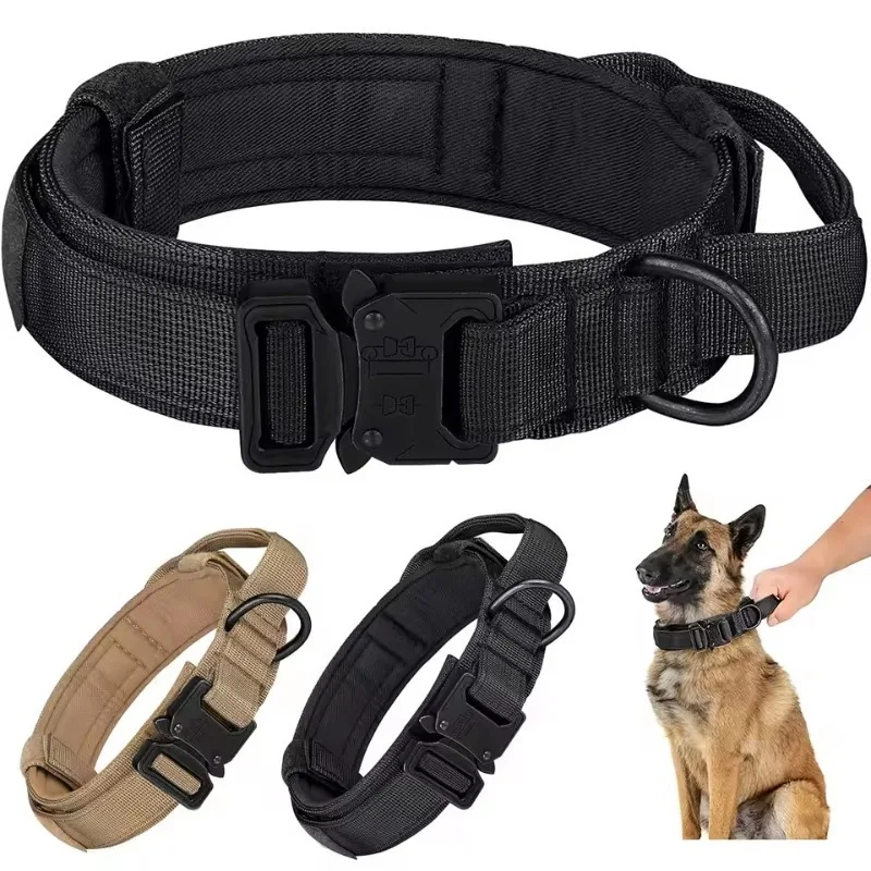 

Medium to large dog breathable nylon collar+traction rope set with metal buckle adjustable training equipment