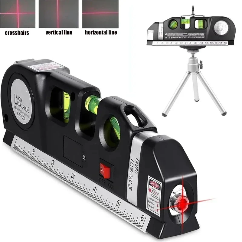 Laser And 8 Foot Measuring Tape For Multipurpose Precision Tool Professional Laser Level Kit With Adjustable Cross Line