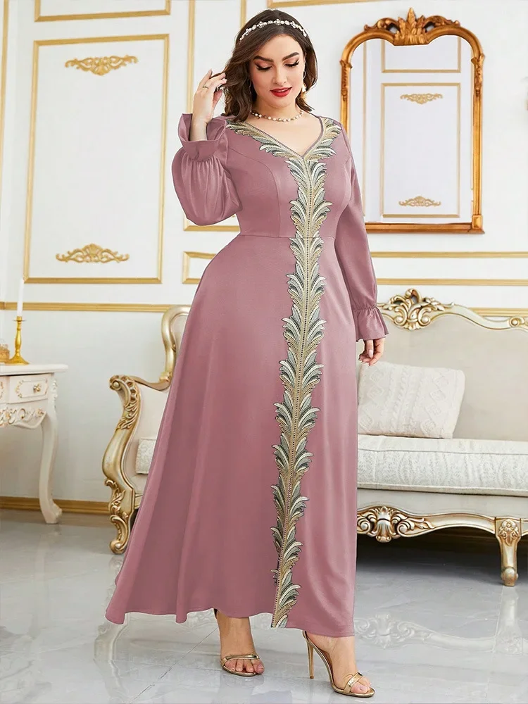 

Fashion Plus Size Kaftan for Women Muslim Maxi Dress 2024 New Eid Djellaba Ramadan Dubai Abaya Turkey Arabic Robe Caftan Abayas